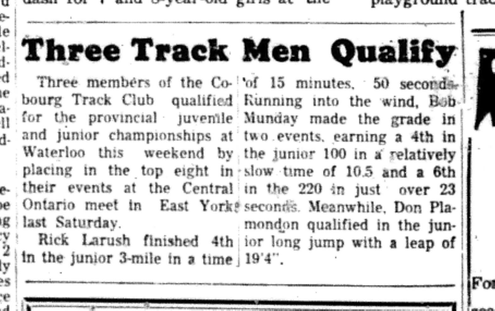 1966-07-13 Track & Field -Boys -Cobourg Boys Qualify