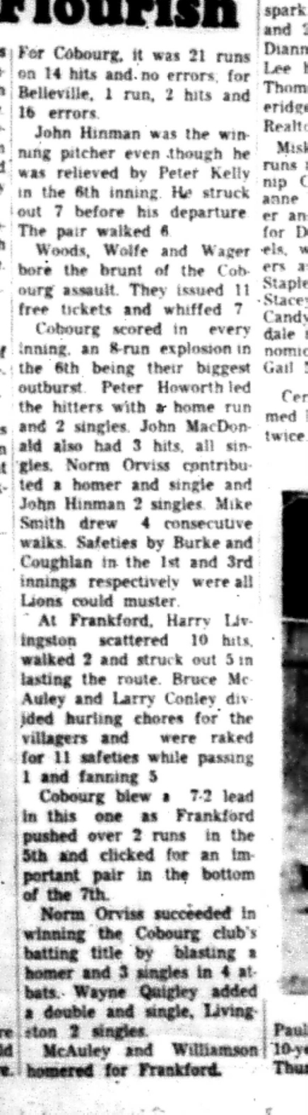 1966-07-20 Baseball -Boys -Cobourg vs Belleville-C