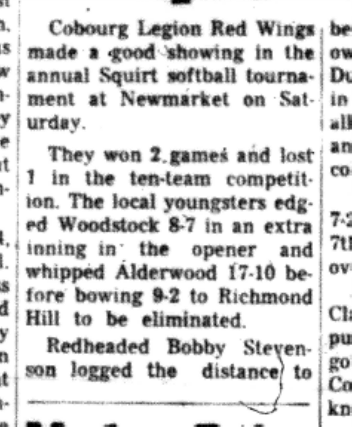 1966-07-20 Softball -Boys -Cobourg vs Newmarket-B