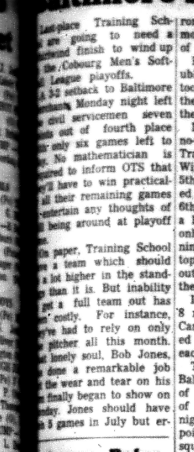 1966-07-27 Softball -Men -CMSL-Training School vs Baltimore-B