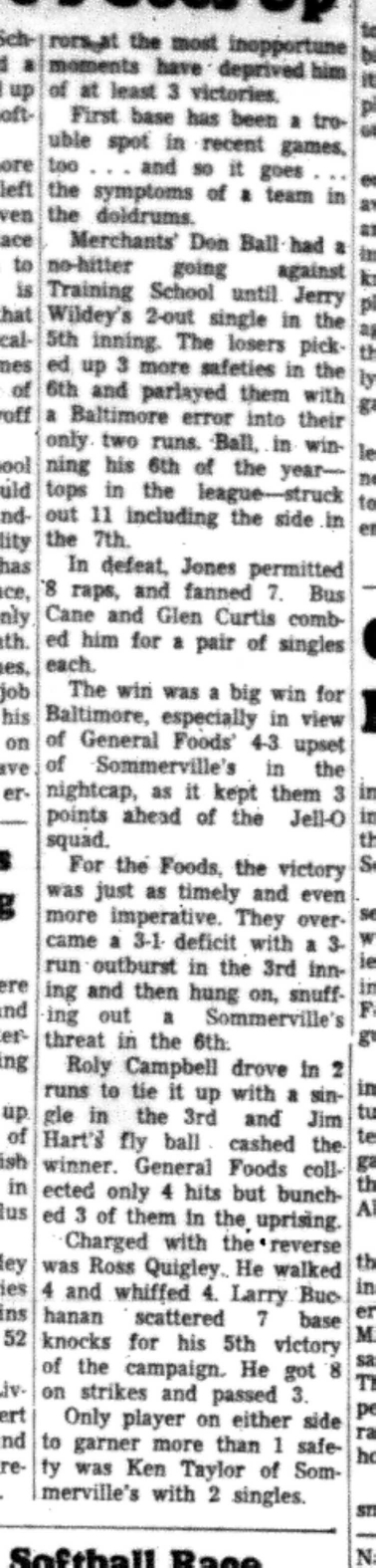1966-07-27 Softball -Men -CMSL-Training School vs Baltimore-C