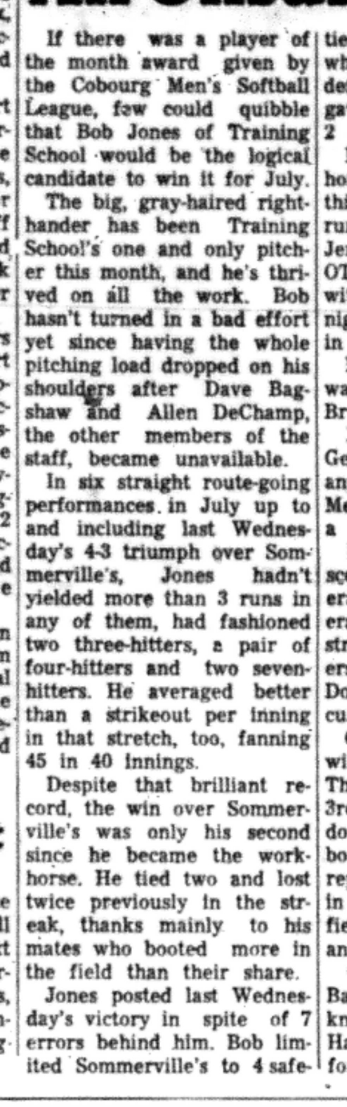 1966-07-27 Softball -Men -CMSL-Training School vs Sommerville-B