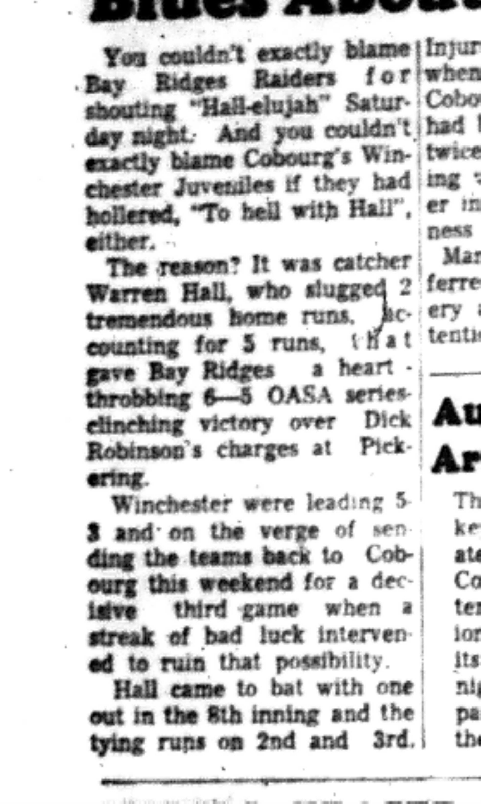 1966-08-17 Softball -Boys -OASA-Winchester vs Bay Ridges-B