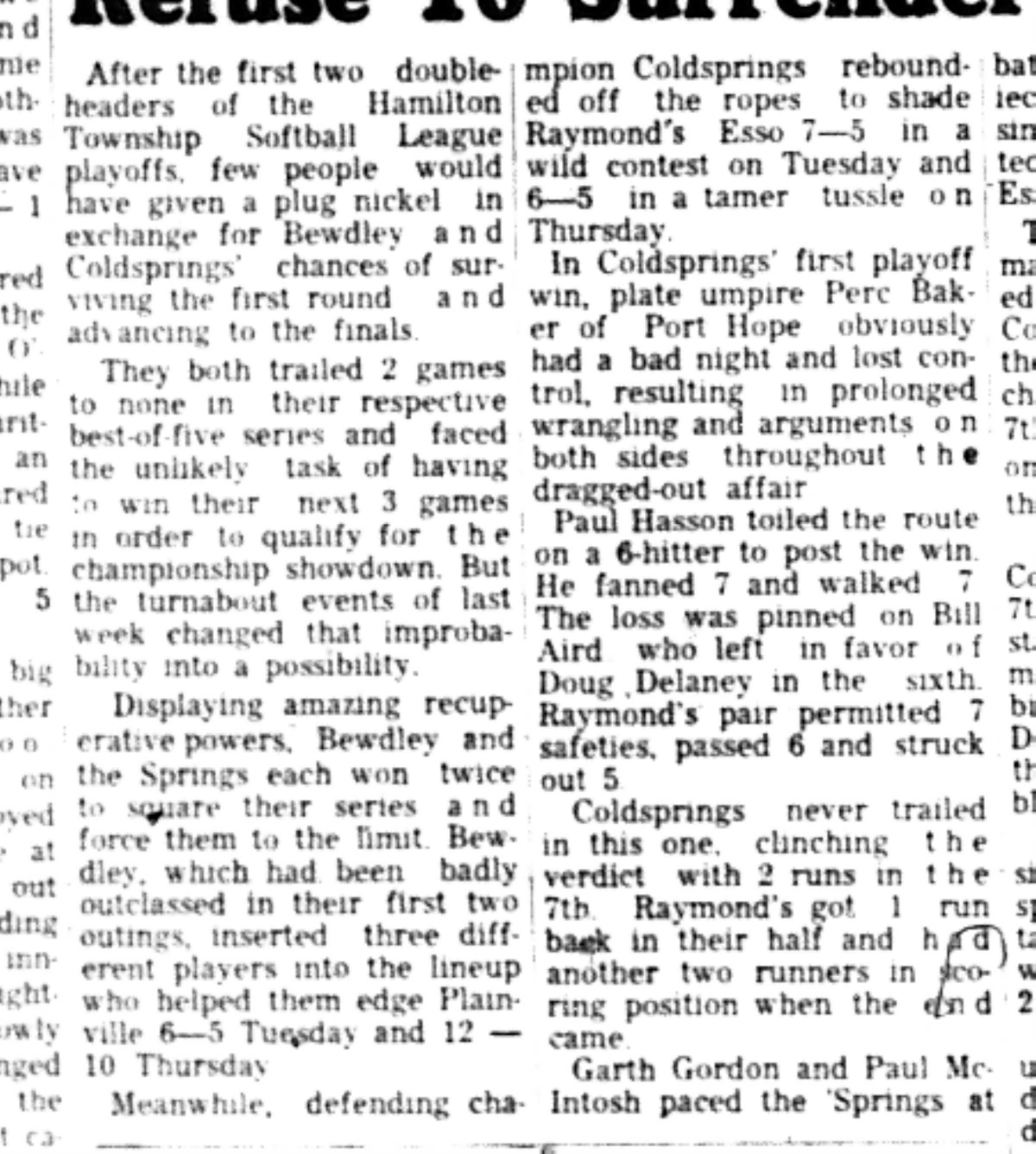 1966-08-17 Softball -Men -Coldsprings vs Bewdley-B