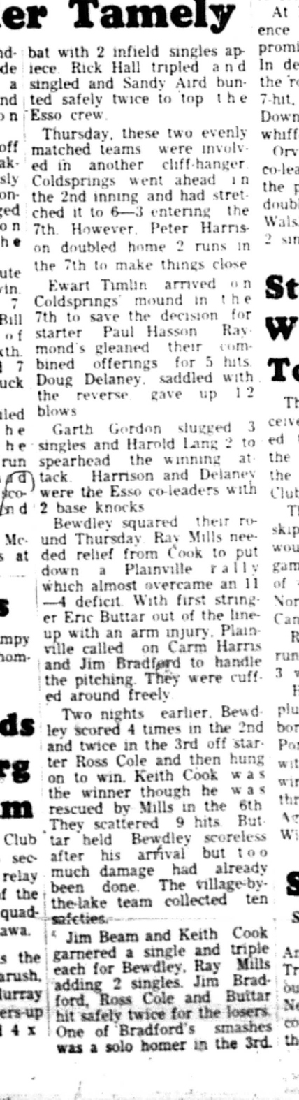 1966-08-17 Softball -Men -Coldsprings vs Bewdley-C
