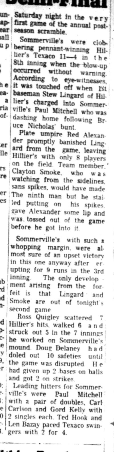 1966-08-24 Softball -Men -CMSL-Texaco vs Sommervilles-C