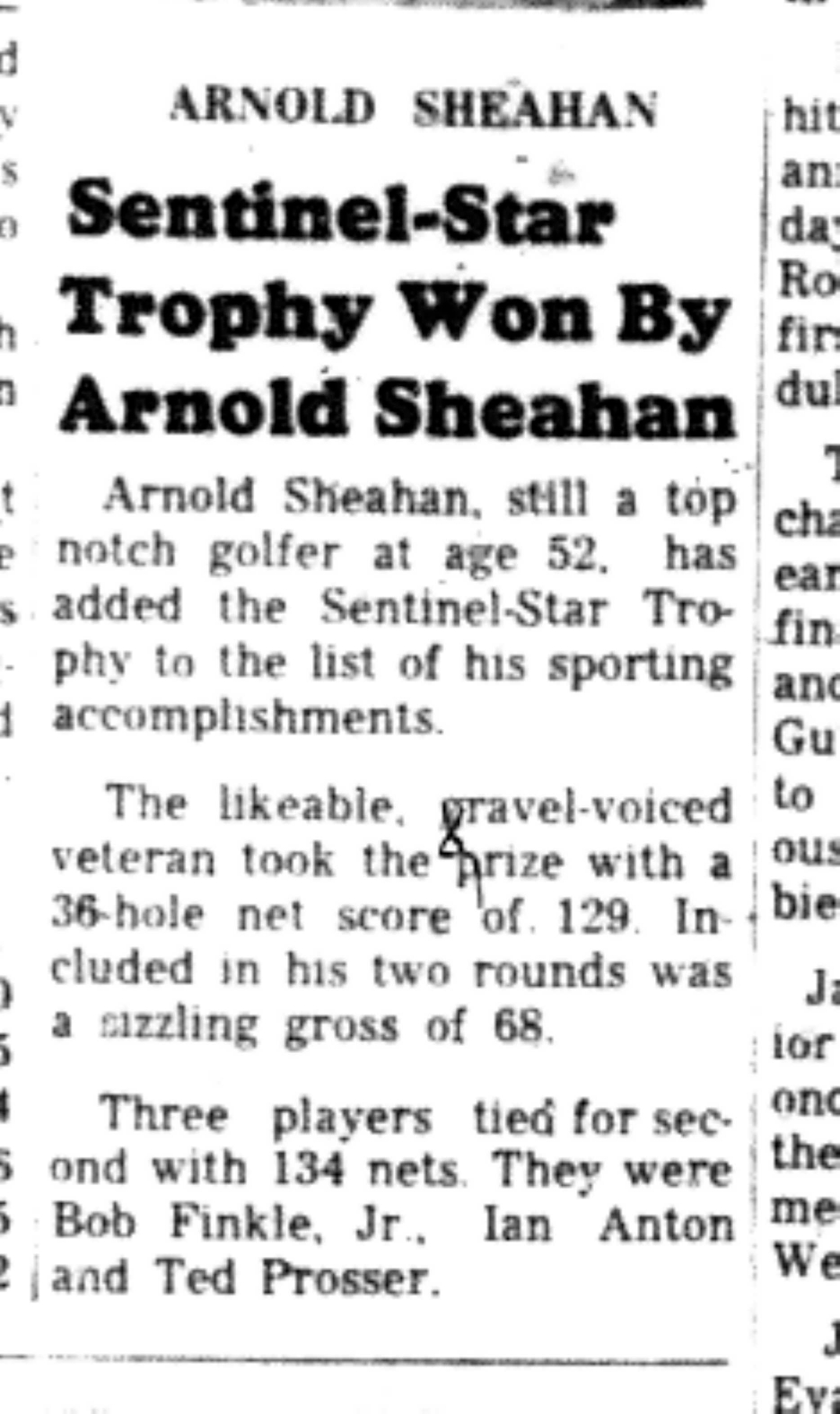 1966-08-31 Golf -Men -Sentinal-Star Trophy Won-B