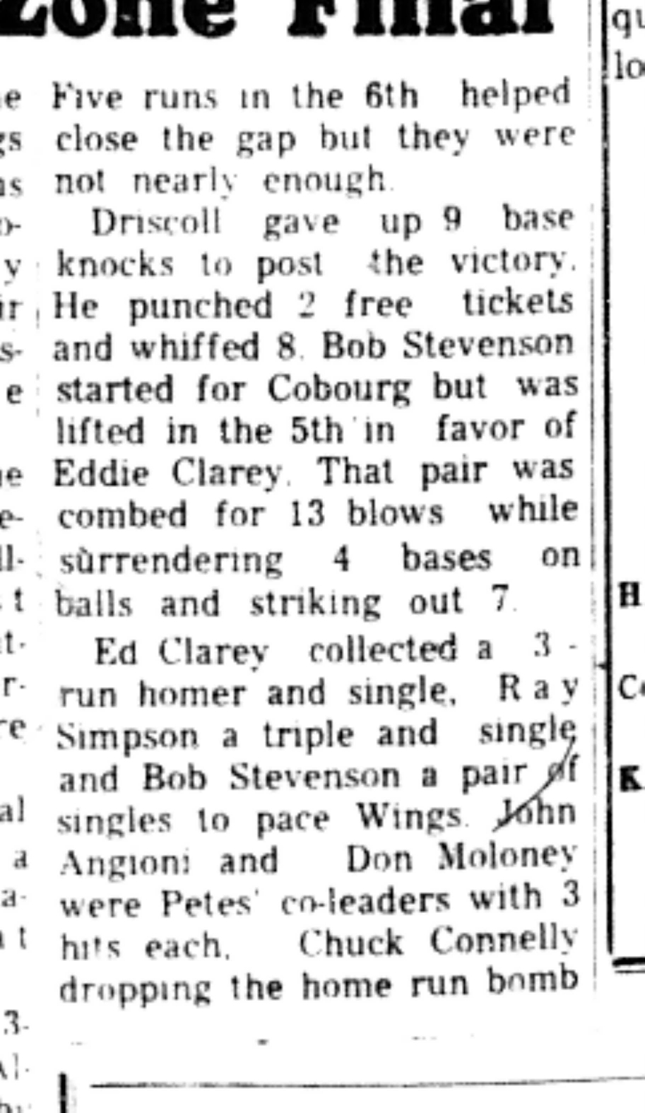 1966-08-31 Softball -Boys -Cobourg vs Peterborough-D