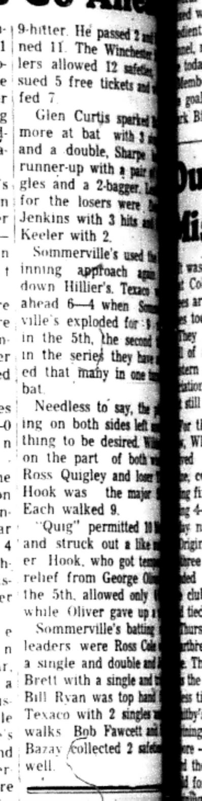 1966-08-31 Softball -Men -CMSL Playoff Results-C