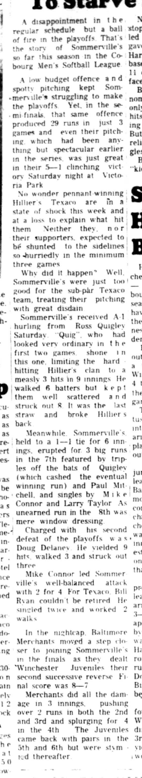 1966-08-31 Softball -Men -CMSL-Sommervilles vs Hilliers-B