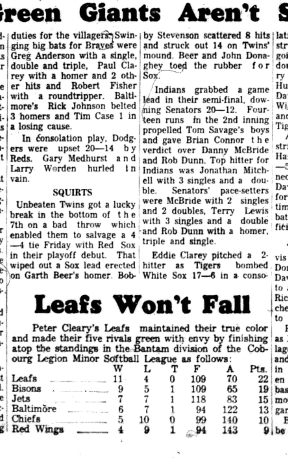 1966-09-07 Softball -Boys -CLMSL-Giants vs Cards-C