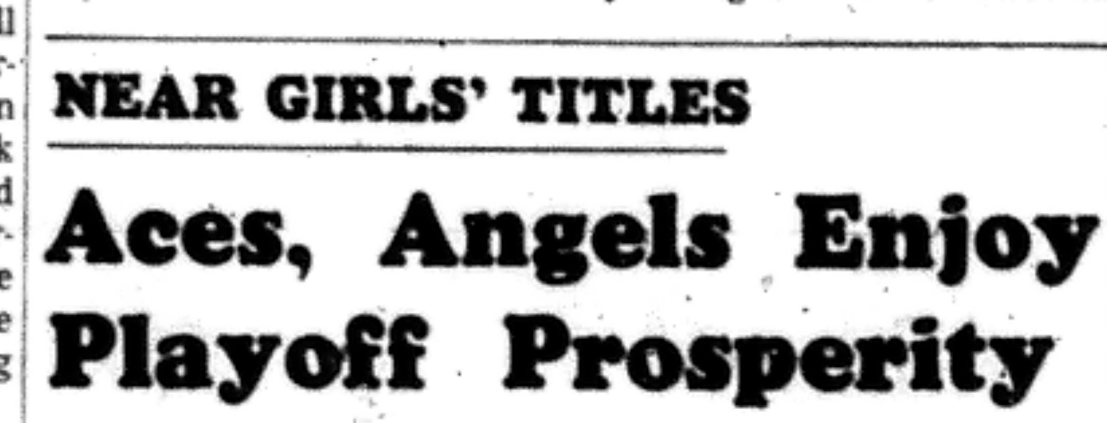 1966-09-07 Softball -Girls -CDGSL-Aces,Angels In Playoffs-A