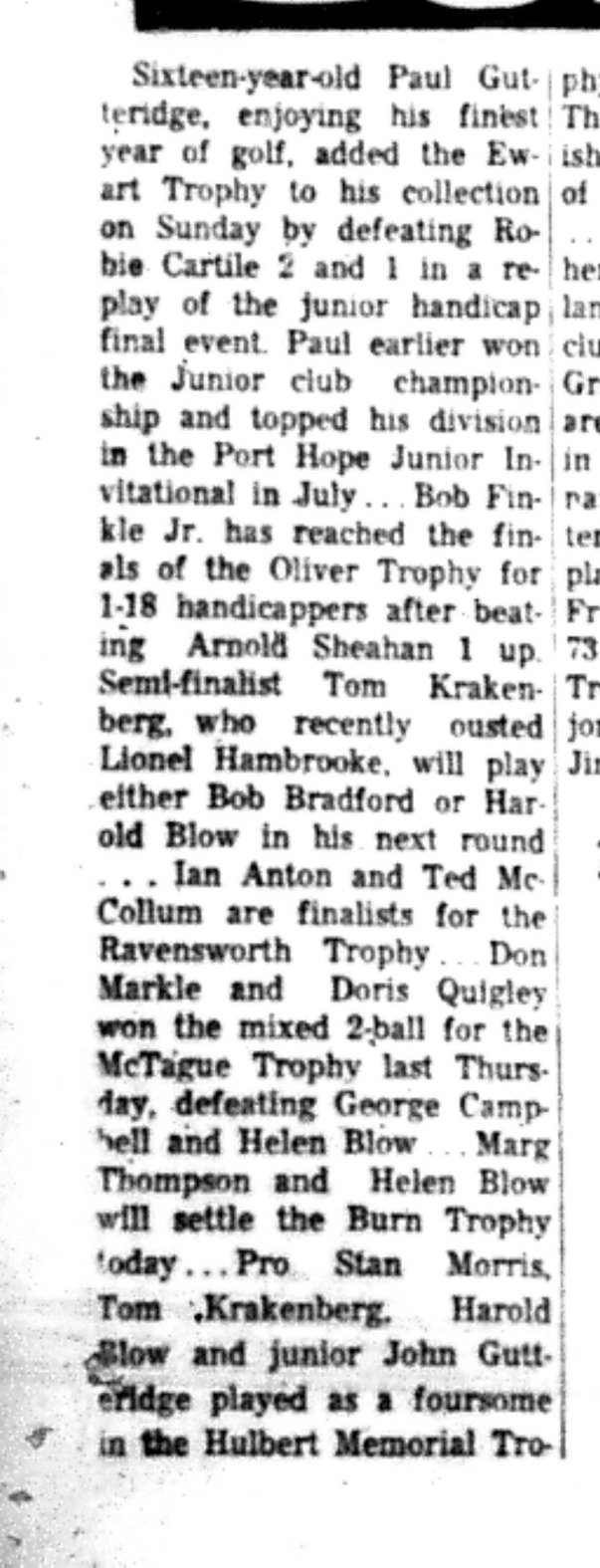 1966-09-14 Golf -Mixed -Cobourg Golf Results-B