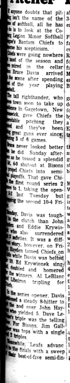 1966-09-14 Softball -Boys -CLMSL-Chiefs vs Bisons-B