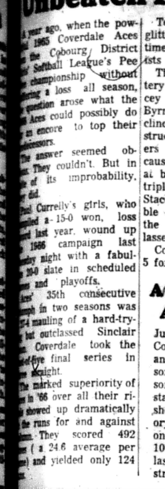1966-09-14 Softball -Girls -CDGSL-Coverdale vs Sinclair-B