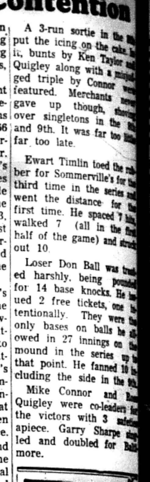 1966-09-14 Softball -Men -CMSL-Sommervilles In Title Contention-C