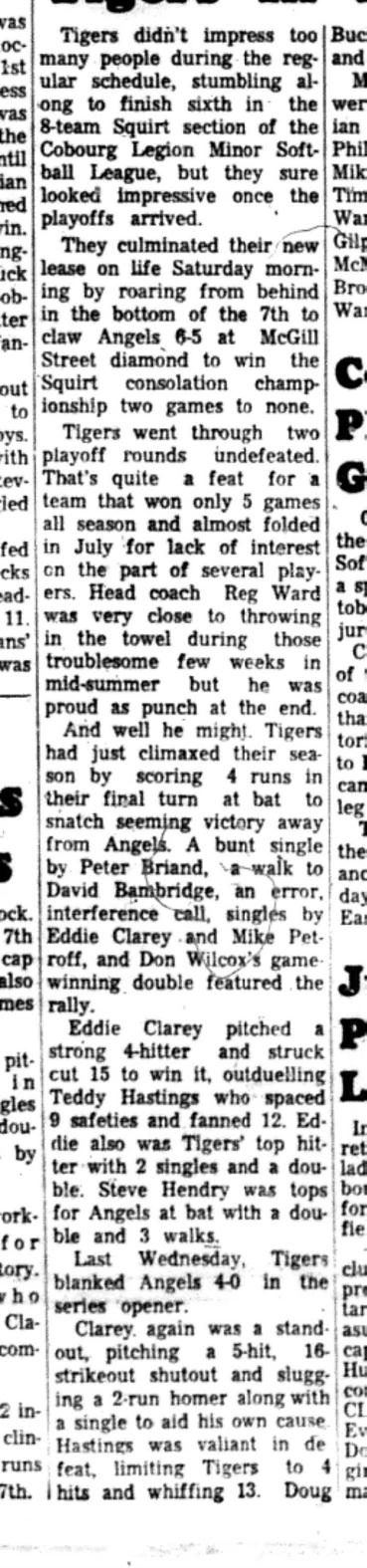 1966-09-21 Softball -Boys -CLMSL-Tigers vs Angels-B