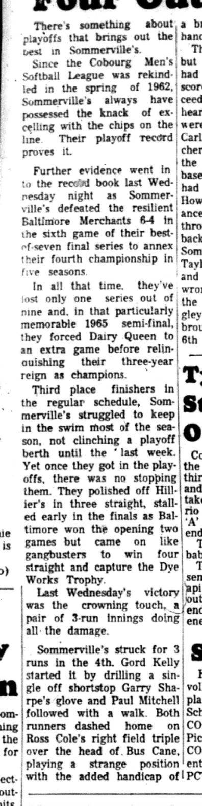 1966-09-21 Softball -Men -CMSL Champions-C