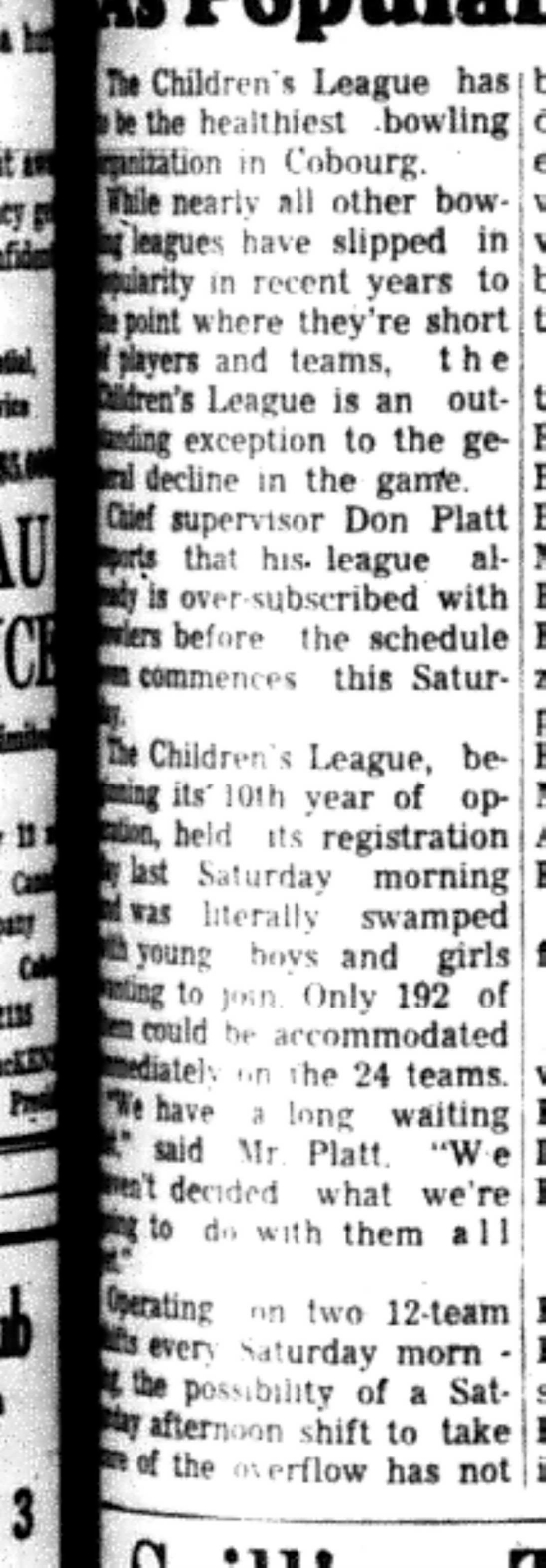 1966-09-28 Bowling -Mixed -Childrens Bowling Popular-B