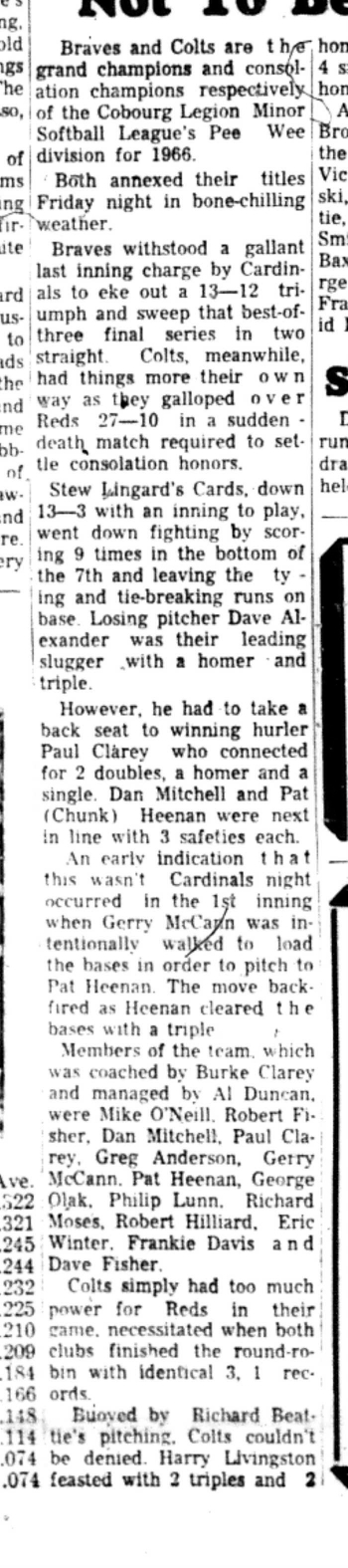 1966-09-28 Softball -Boys -CLMSL-Braves vs Colts-B