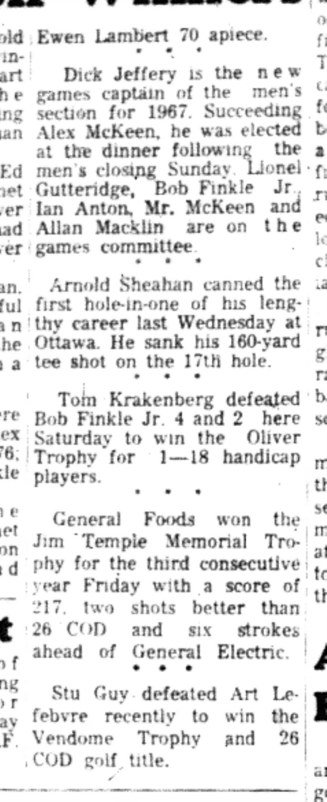 1966-10-05 Golf -Men -Cobourg Mens Golf Winners-C