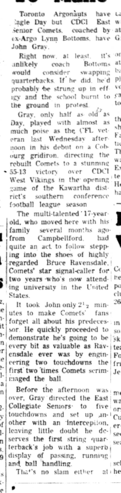 1966-10-05 School -Football -Boys -CDCI East Visited By Argo QB-C