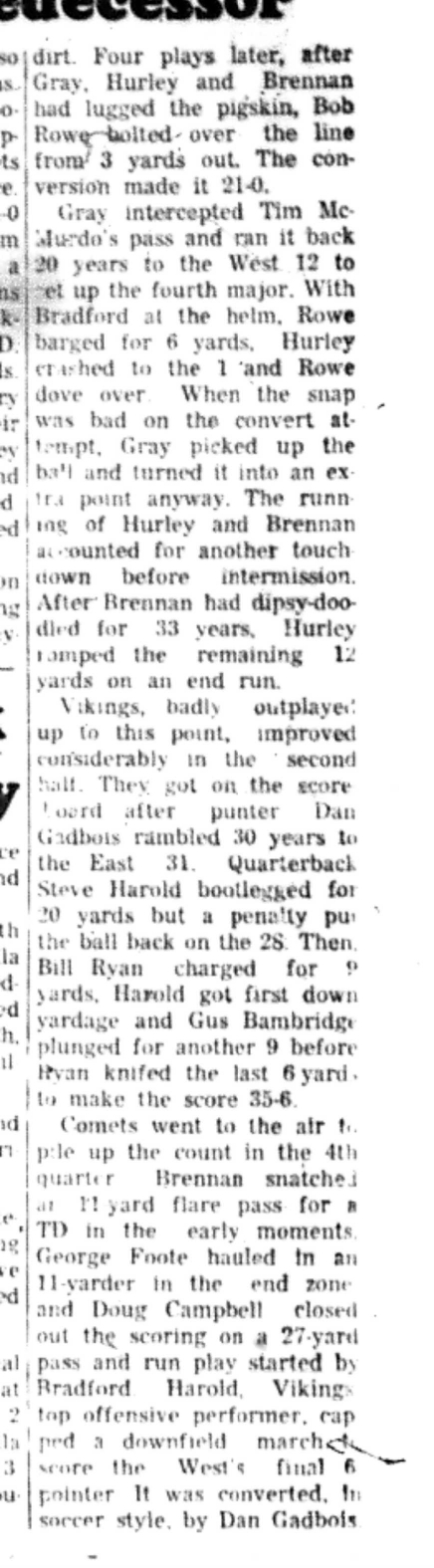 1966-10-05 School -Football -Boys -CDCI East Visited By Argo QB-E