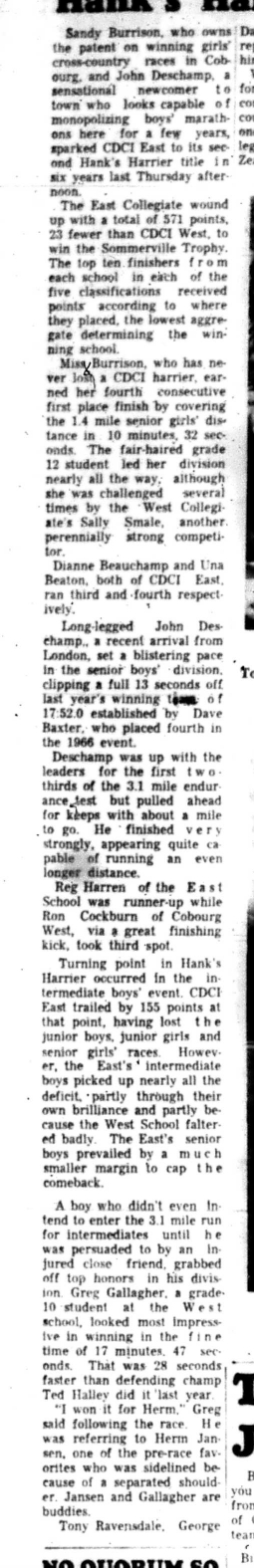 1966-10-12 School -Track & Field -Mixed -CDCI East Win Hanks Harrier-B