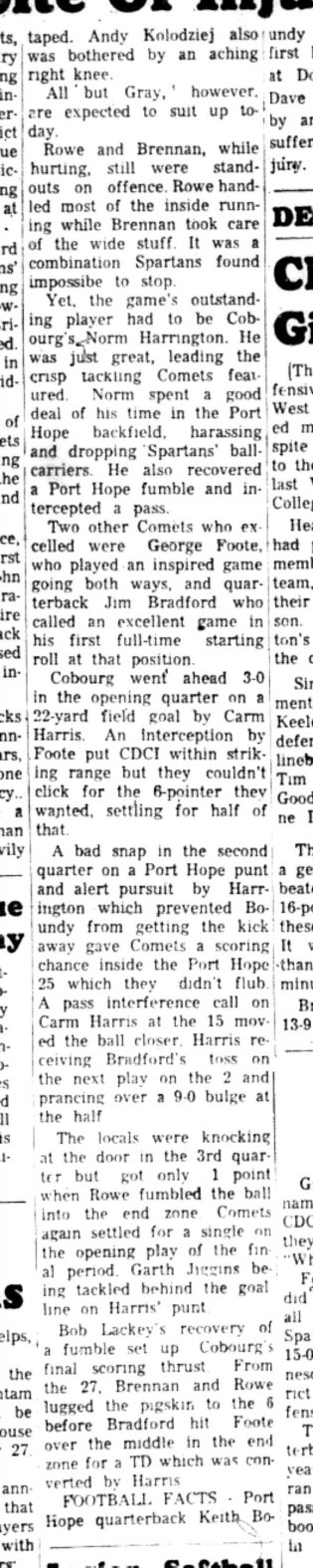 1966-10-19 School -Football -Boys -CDCI East Seniors vs Port Hope-D