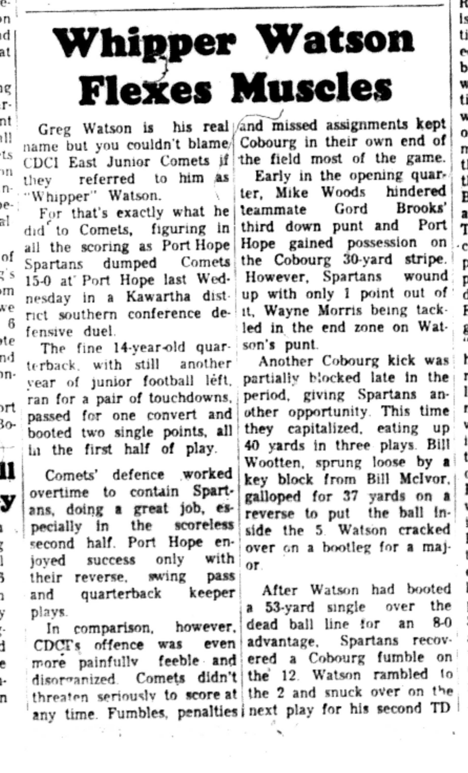 1966-10-19 School -Football -Boys -CDCI East vs Port Hope