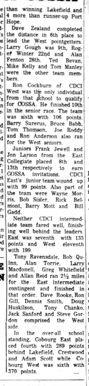 1966-10-19 School -Football -Boys -CDCI West Qualify For COSSA-C