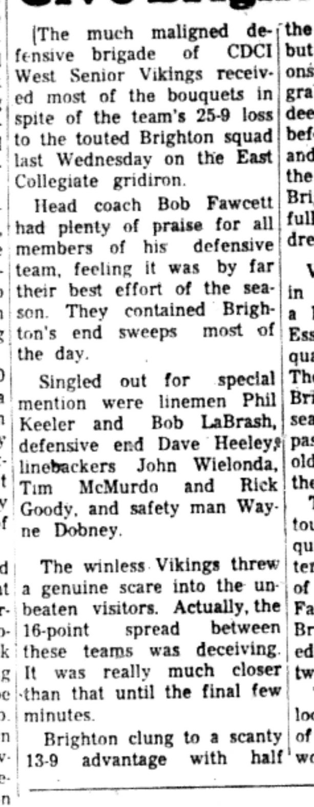 1966-10-19 School -Football -Boys -CDCI West Seniors vs Brighton-B