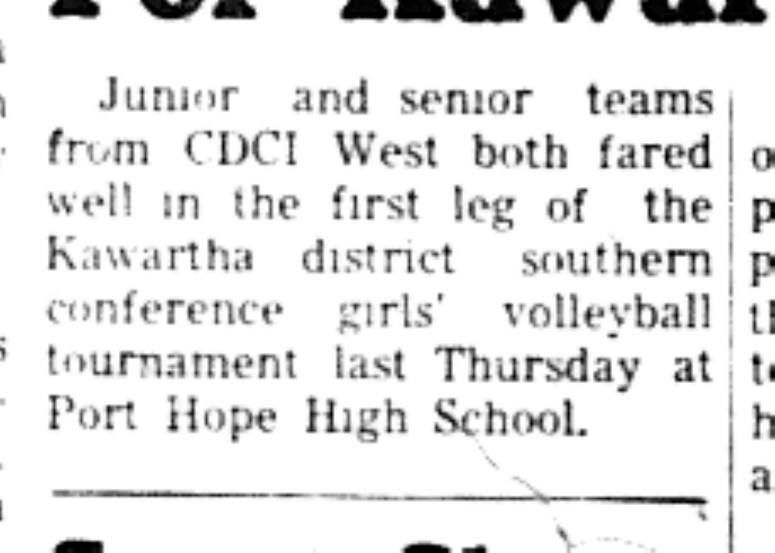 1966-10-19 School -Girls -Volleyball-CDCI West vs Port Hope-B