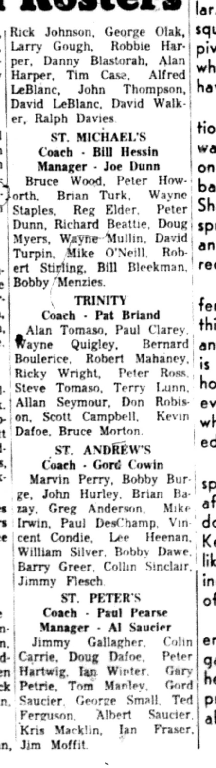 1966-10-26 Hockey -Boys -CCHL Bantam Rosters-B