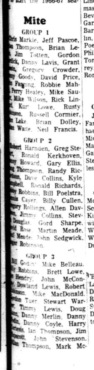 1966-10-26 Hockey -Boys -CCHL Mite Rosters-A