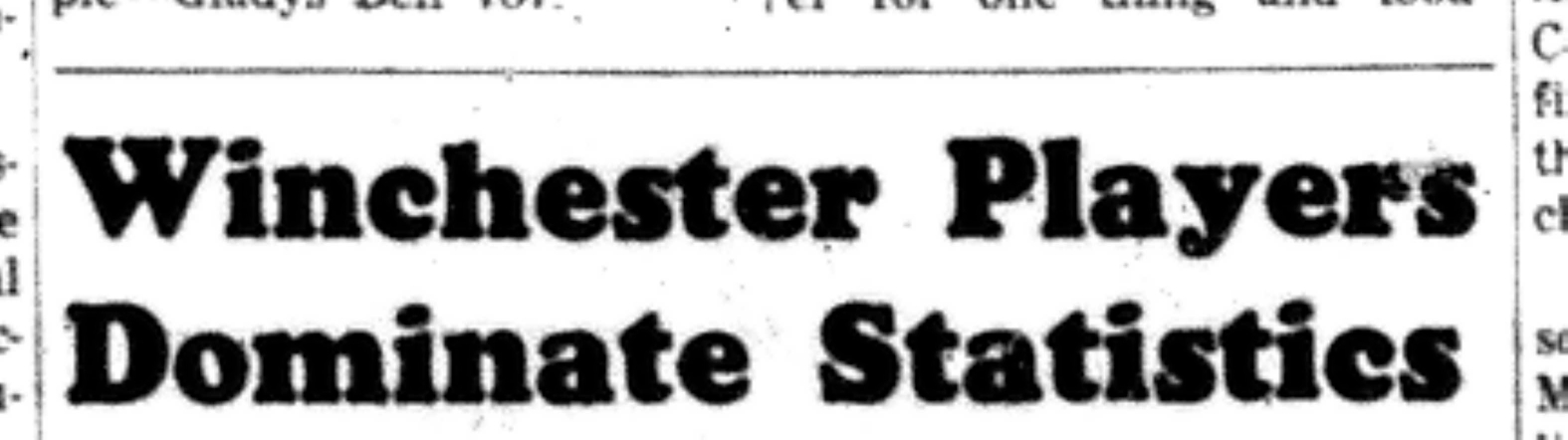 1966-10-26 Softball -Men -CMSL-Winchester Dominate Statistics-A