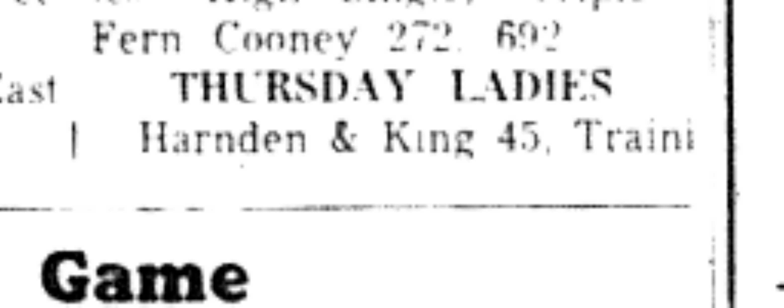 1966-11-02 Bowling -Ladies -Thursday League Results-A