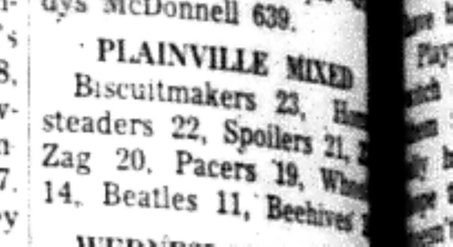 1966-11-02 Bowling -Mixed -Plainville League Results
