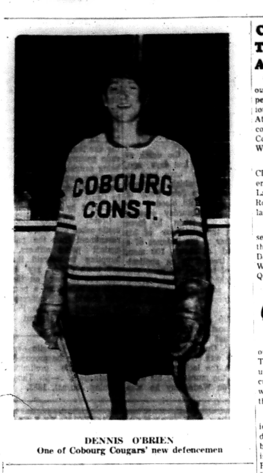 1966-11-02 Hockey -Boys -Photo Of Cougars New Defencemen