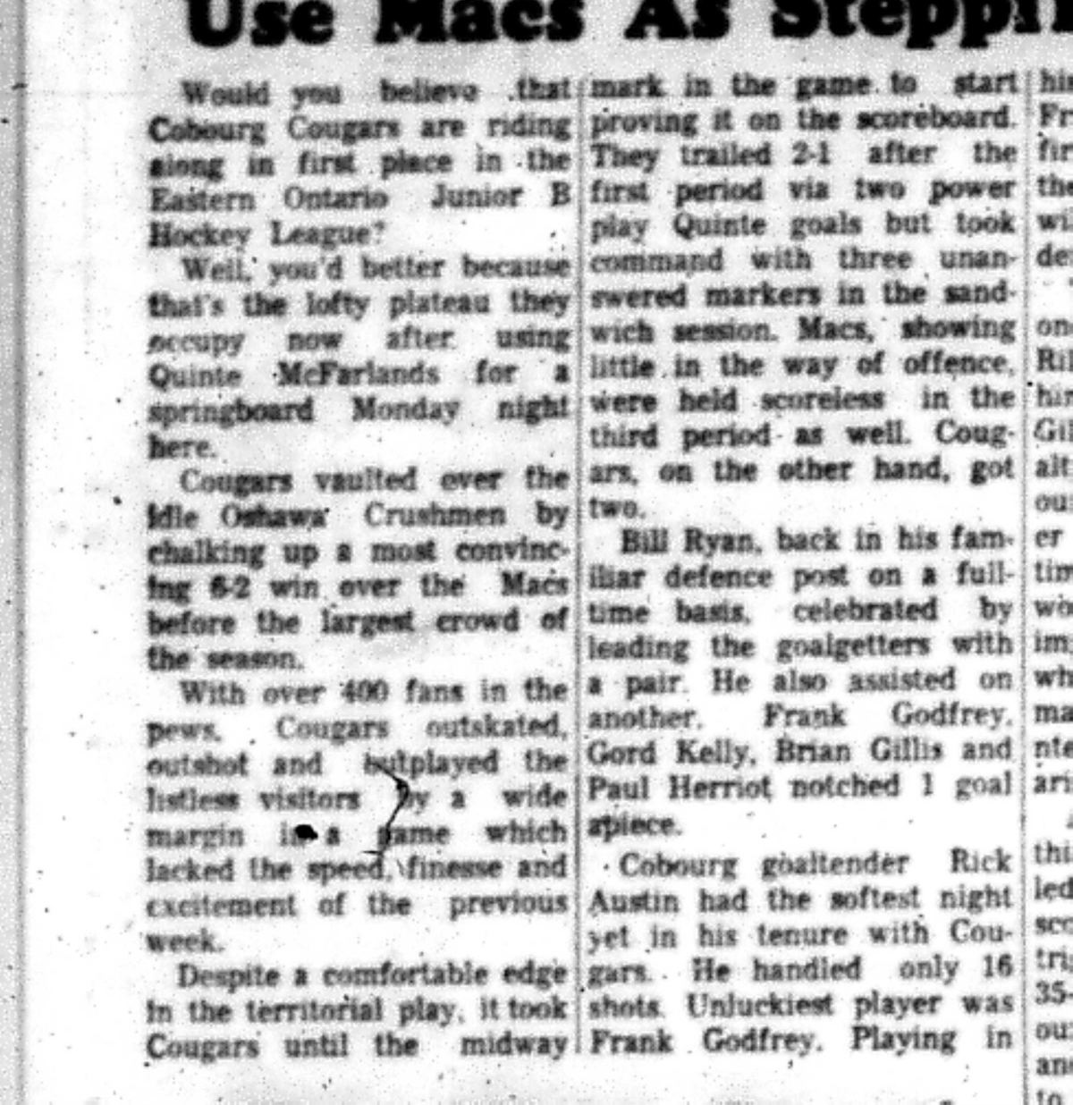 1966-11-16 Hockey -Boys -Cobourg vs Quinte-B