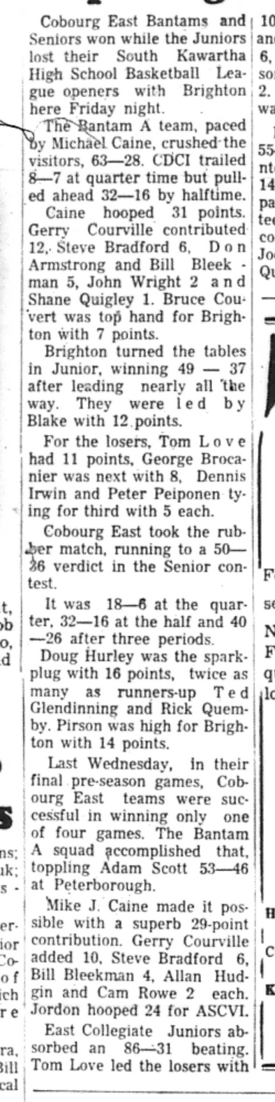 1966-12-07 School -Basketball -Boys -CDCI East vs Brighton-B