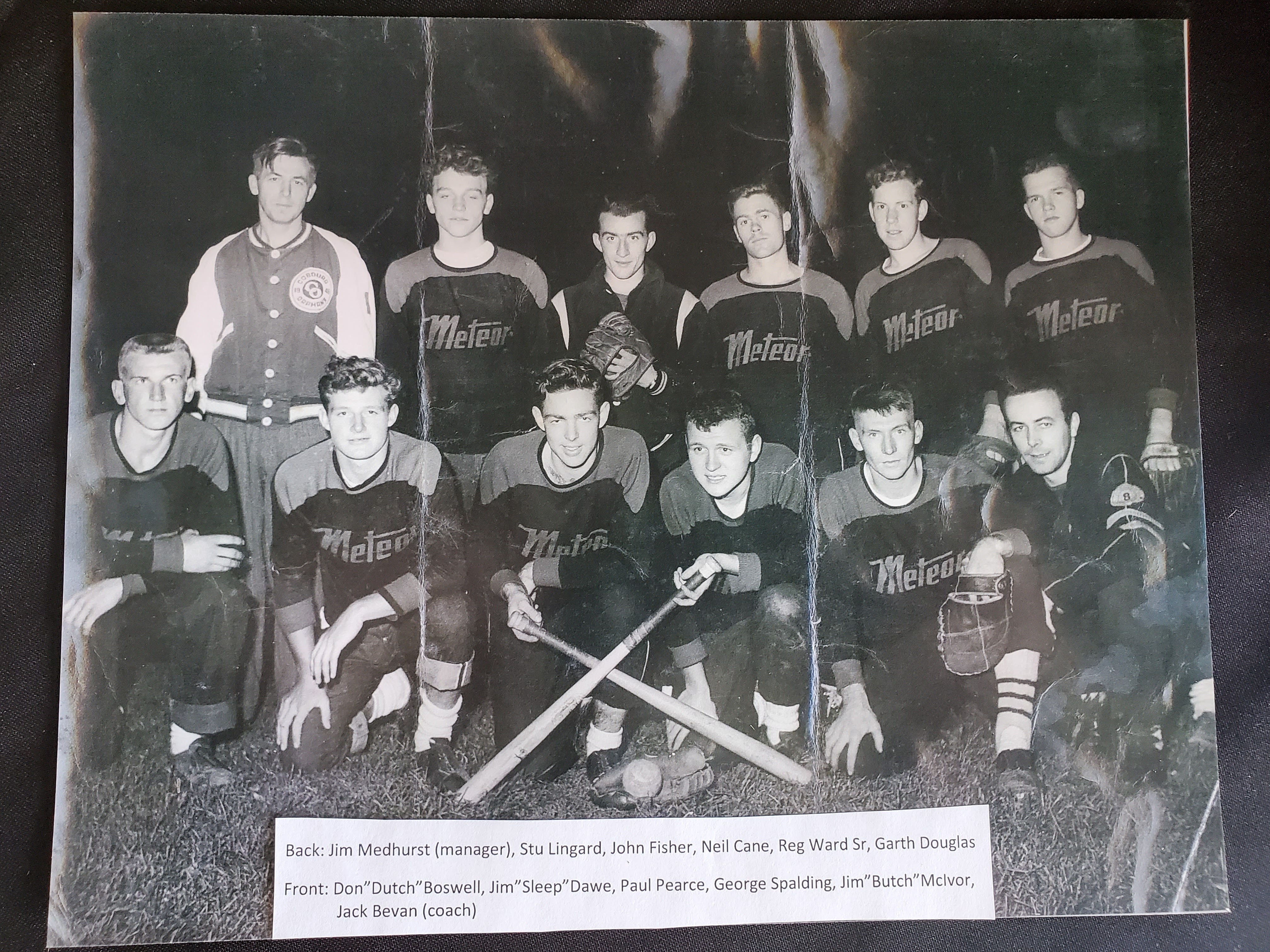 Neil Cane - Cobourg Meteor Fastball team photo