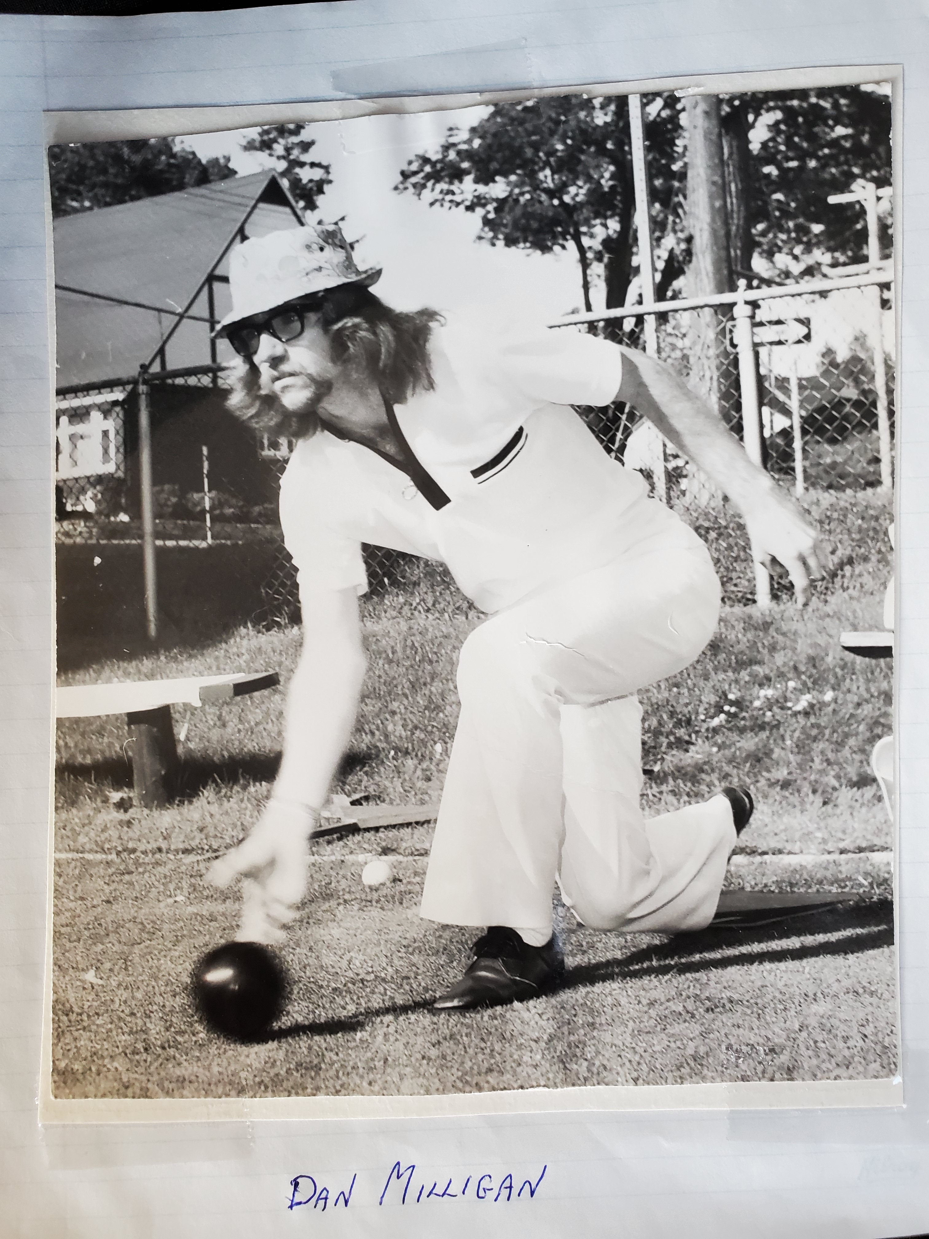 Dan Milligan photo delivering a bowl at Lawn Bowling Club