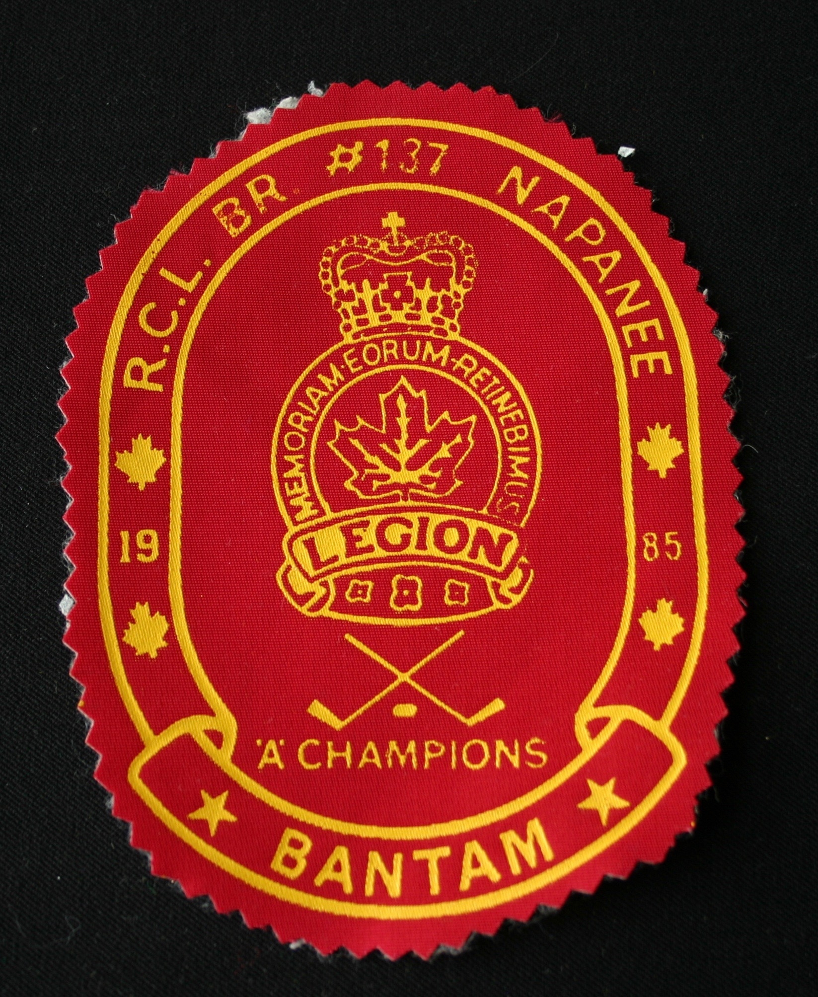 1985 CCHL Bantam crest Napanee Legion Tourney