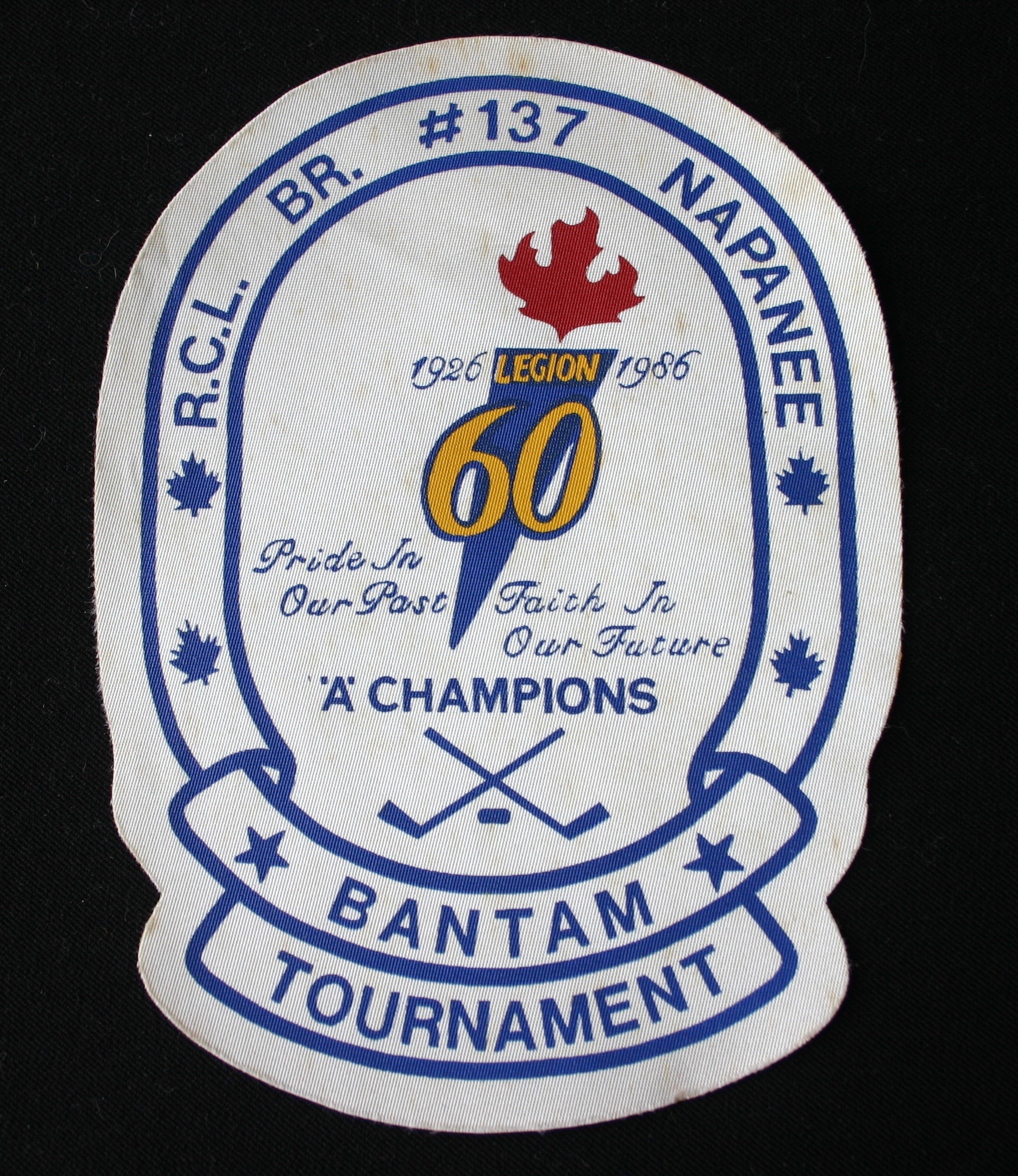 1986 CCHL crest Napanee Legion Bantam Tournament