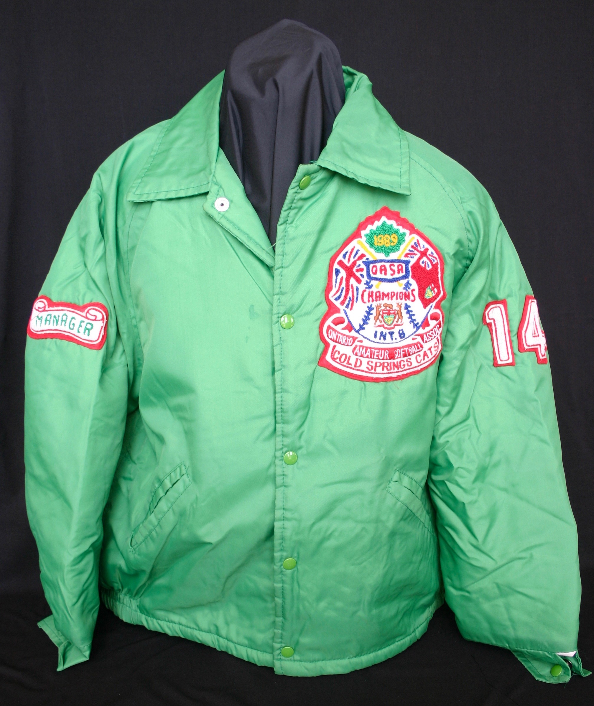 1989 Cold Springs Cats jacket #14 Mgr E Timlin