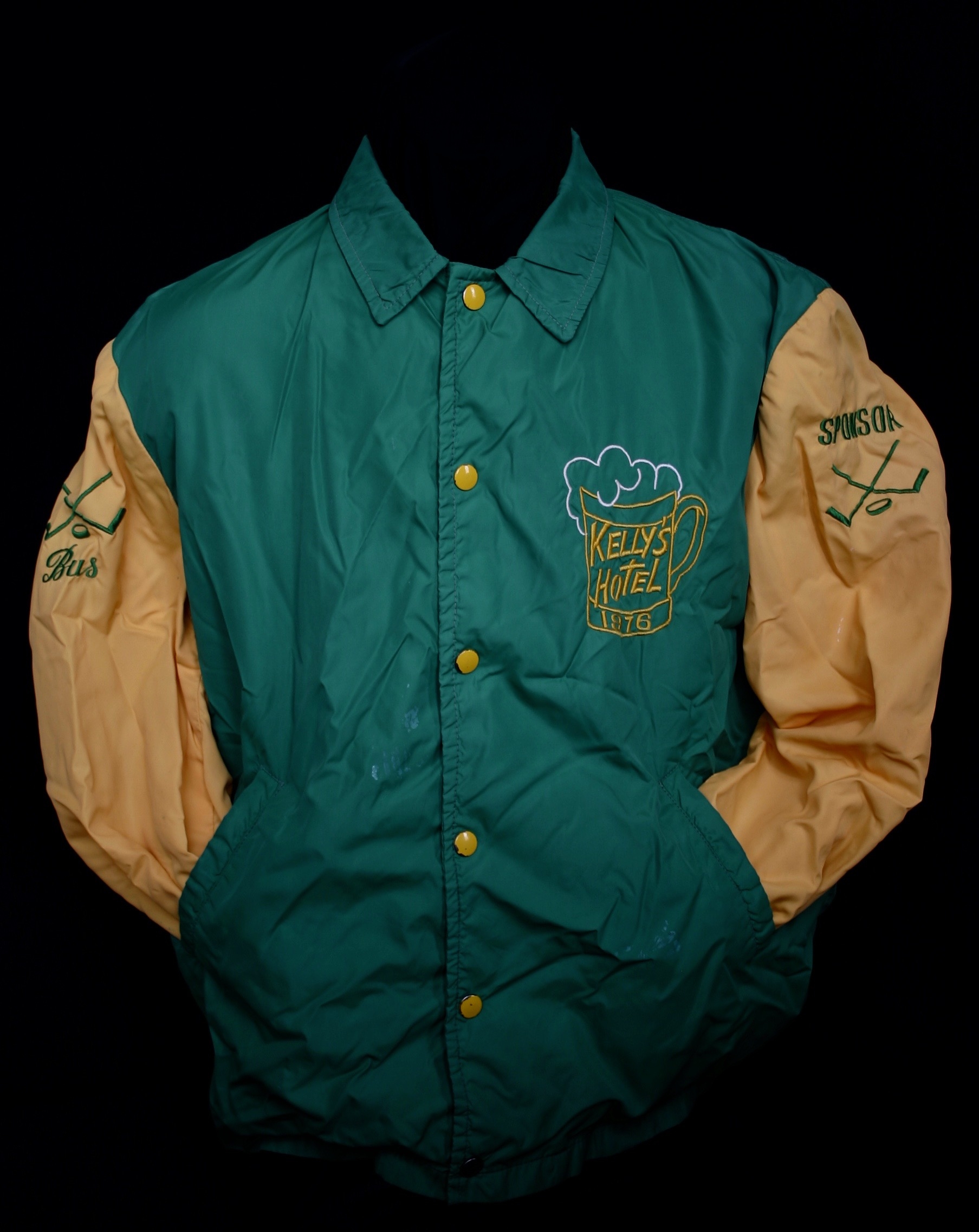 1976 Cobourg Mercantile Ball Hockey jacket Bus Kelly