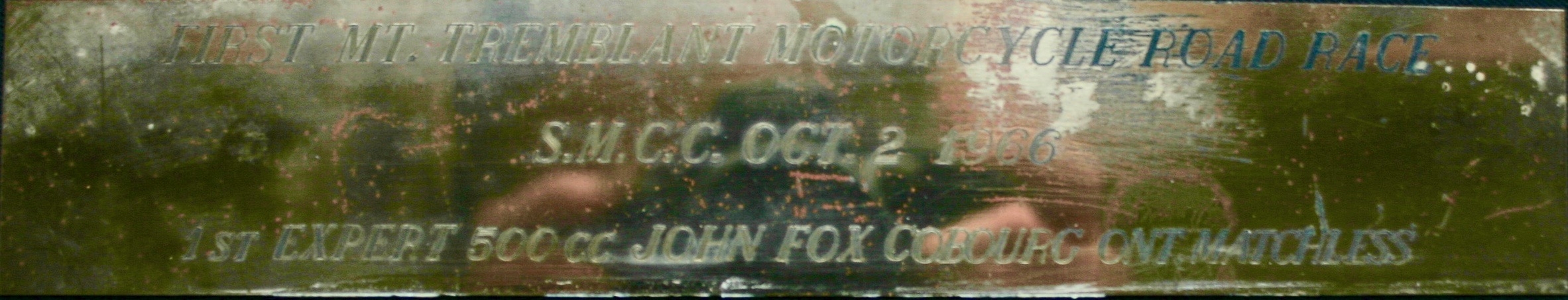1966 John Fox motorcycle road race trophy
