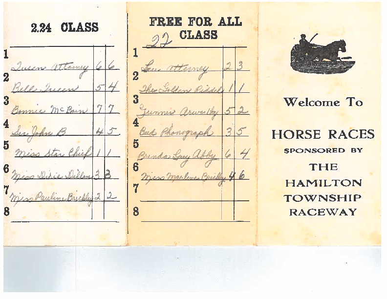 1960 Grasshopper Flats horse race program
