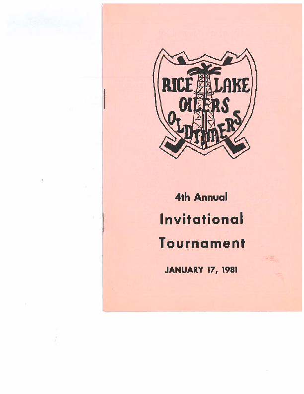 1981 program-Rice Lake Oilers Hockey tournament